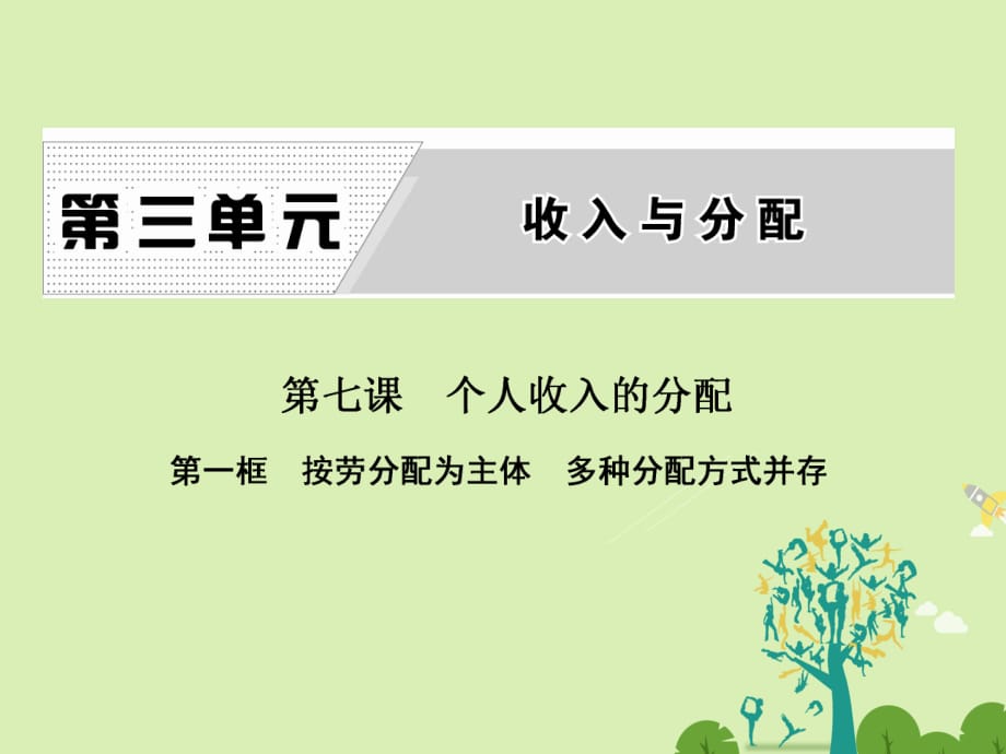 高中政治 第七課 第一框 按勞分配為主體 多種分配方式并存課件 新人教版必修1_第1頁