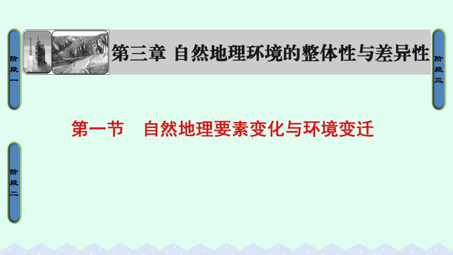 高中地理 第三章 自然地理環(huán)境的整體性與差異性 第一節(jié) 自然地理要素變化和環(huán)境變遷課件 湘教版必修1_第1頁