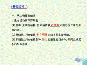 高中生物 第一章 第二節(jié) 細胞的多樣性和統(tǒng)一性課件 新人教版必修11