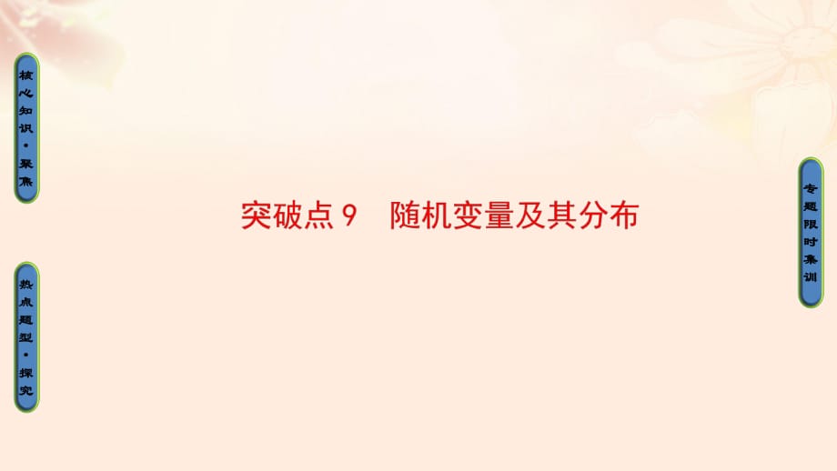 高三数学二轮复习 第1部分 专题3 突破点9 随机变量及其分布课件 理_第1页