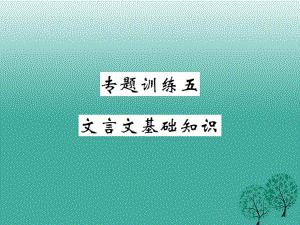 八年級語文下冊 專題訓(xùn)練五 文言文基礎(chǔ)知識課件 （新版）新人教版