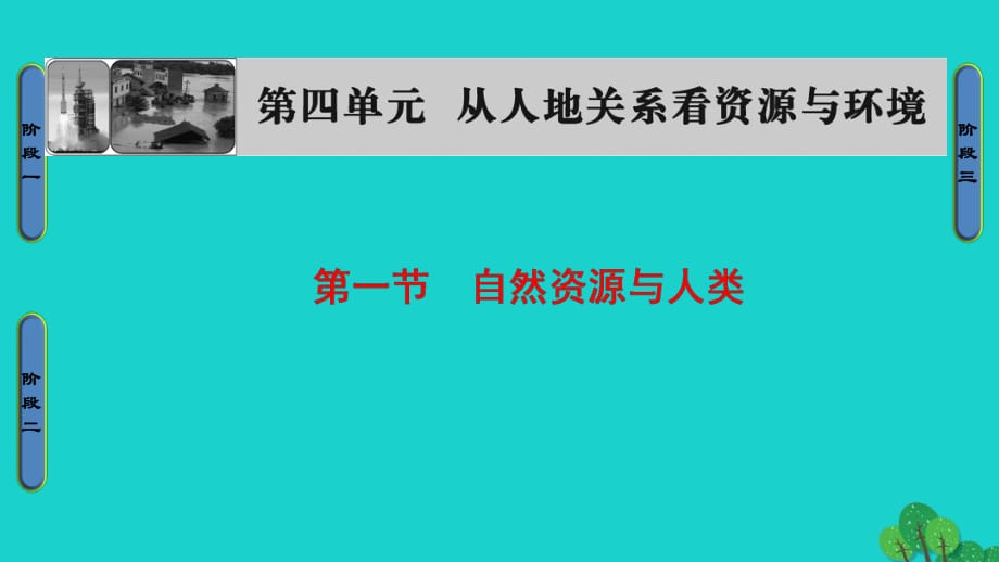 高中地理 第4單元 從人地關(guān)系看資源與環(huán)境-第1節(jié) 自然資源與人類課件 魯教版必修1_第1頁