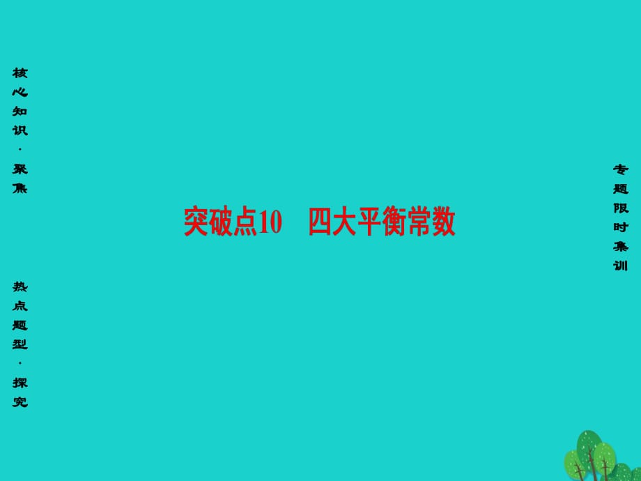 高三化学二轮复习 第1部分 专题2 化学基本理论 突破点10 四大平衡常数课件_第1页