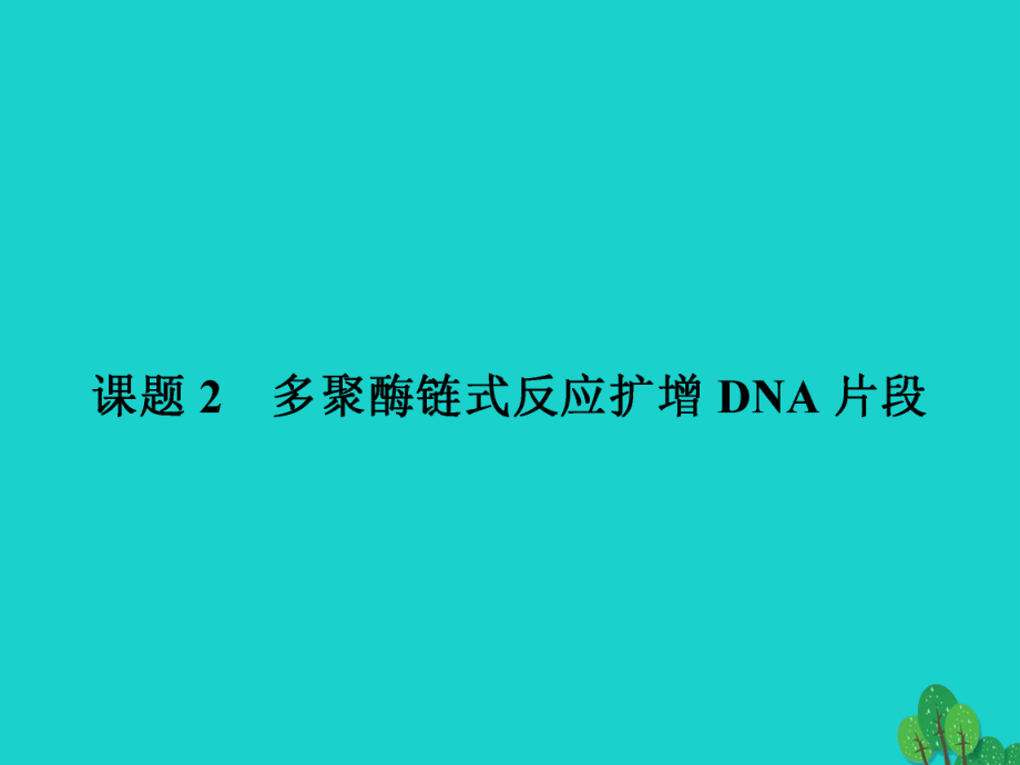 高中生物 專題5 DNA和蛋白質(zhì)技術(shù) 課題2 多聚酶鏈?zhǔn)椒磻?yīng)擴(kuò)增DNA片段課件 新人教版選修11_第1頁