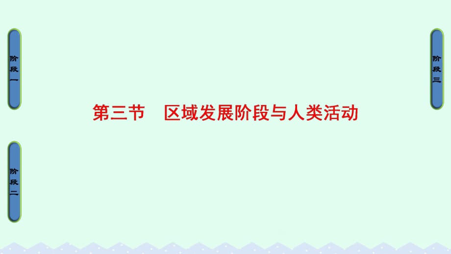 高中地理 第1單元 區(qū)域地理環(huán)境和人類活動 第三節(jié) 區(qū)域發(fā)展階段與人類活動課件 魯教版必修3_第1頁