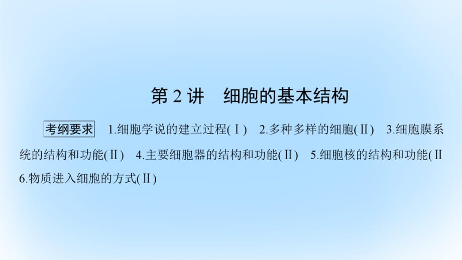 高考生物大二轮专题复习 专题一 细胞的分子组成和结构基础 1_2 细胞的基本结构课件_第1页