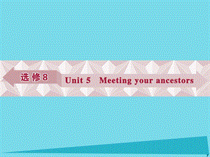 高考英語總復(fù)習(xí) 第一部分 基礎(chǔ)考點(diǎn)聚焦 Unit5 Meeting your ancestors課件 新人教版選修8