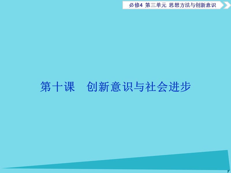 高考政治總復習 第三單元 第十課 創(chuàng)新意識與社會進步課件（必修4）_第1頁