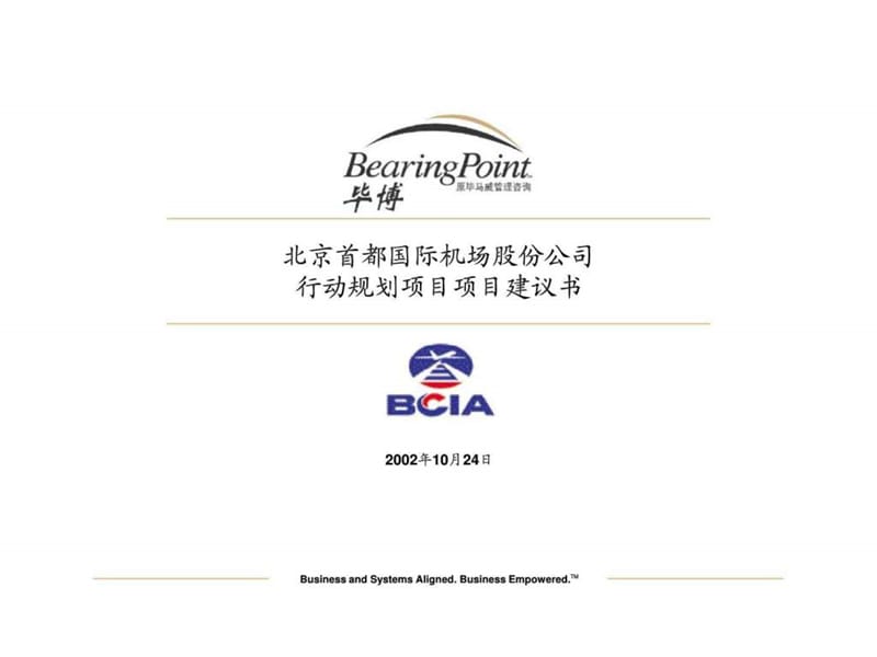 北京首都国际机场股份公司行动规划项目项目建议书_第1页