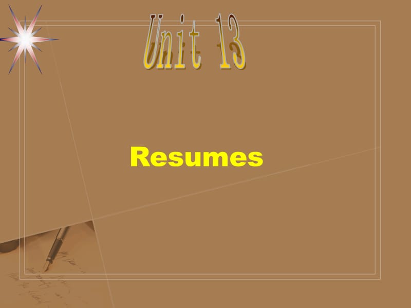 商务英语写作Unit13Resumes_第1页