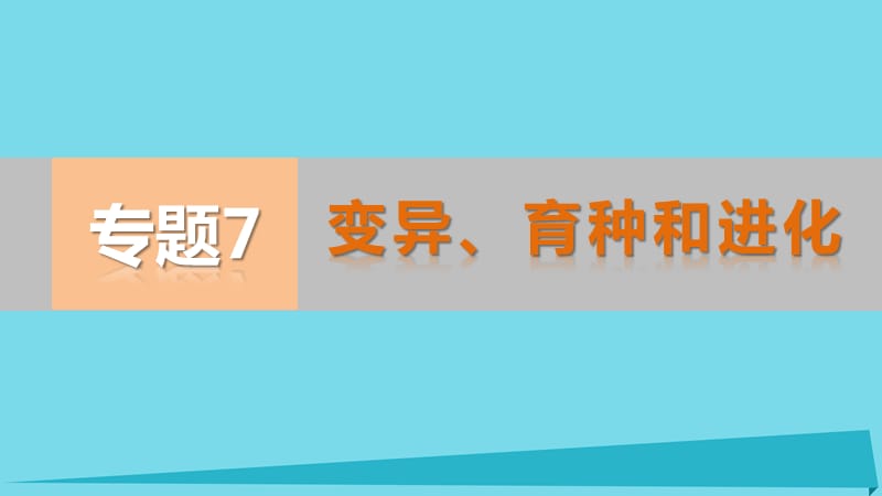 高考生物二轮专题复习 专题7 变异、育种和进化课件_第1页