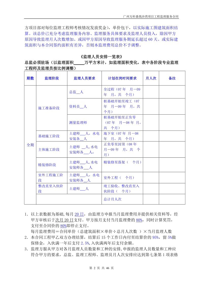 万科沙湾项目监理合同_第2页