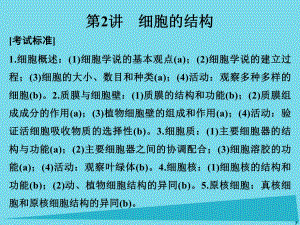 高考生物總復(fù)習(xí) 第一單元 細(xì)胞的分子組成與結(jié)構(gòu) 第2講 細(xì)胞的結(jié)構(gòu)課件