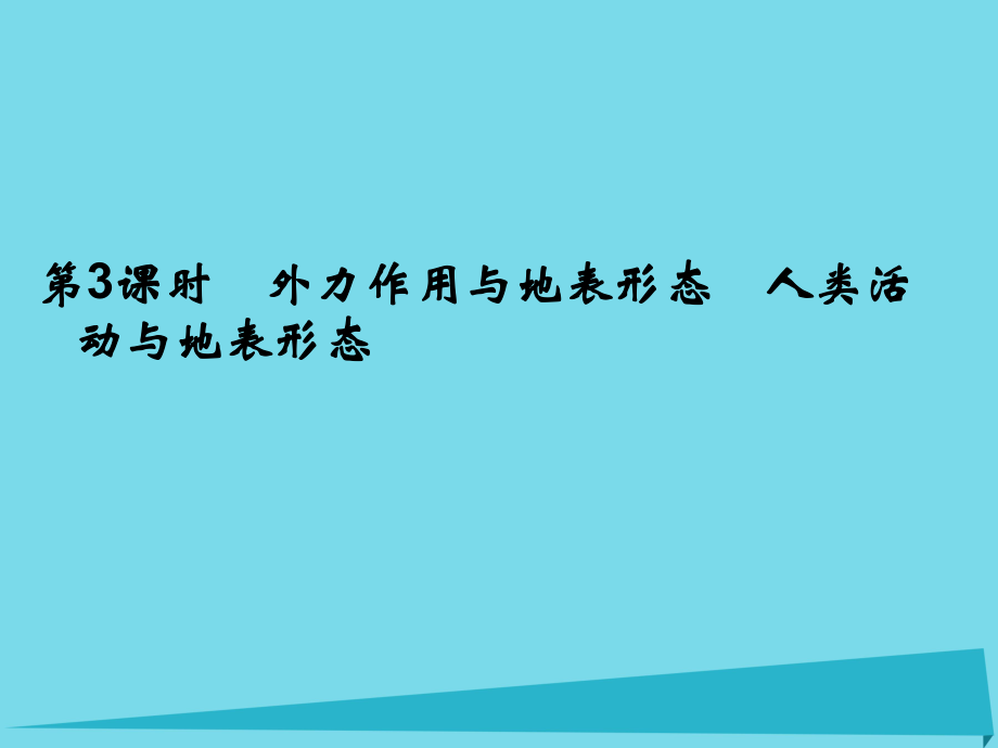 高考地理總復(fù)習(xí) 第二章 自然環(huán)境中的物質(zhì)運動和能量 第3課時 外力作用與地表形態(tài) 人類活動與地表形態(tài)課件 新人教版_第1頁