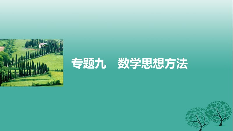 高考数学大二轮总复习与增分策略 专题九 数学思想方法课件 理_第1页