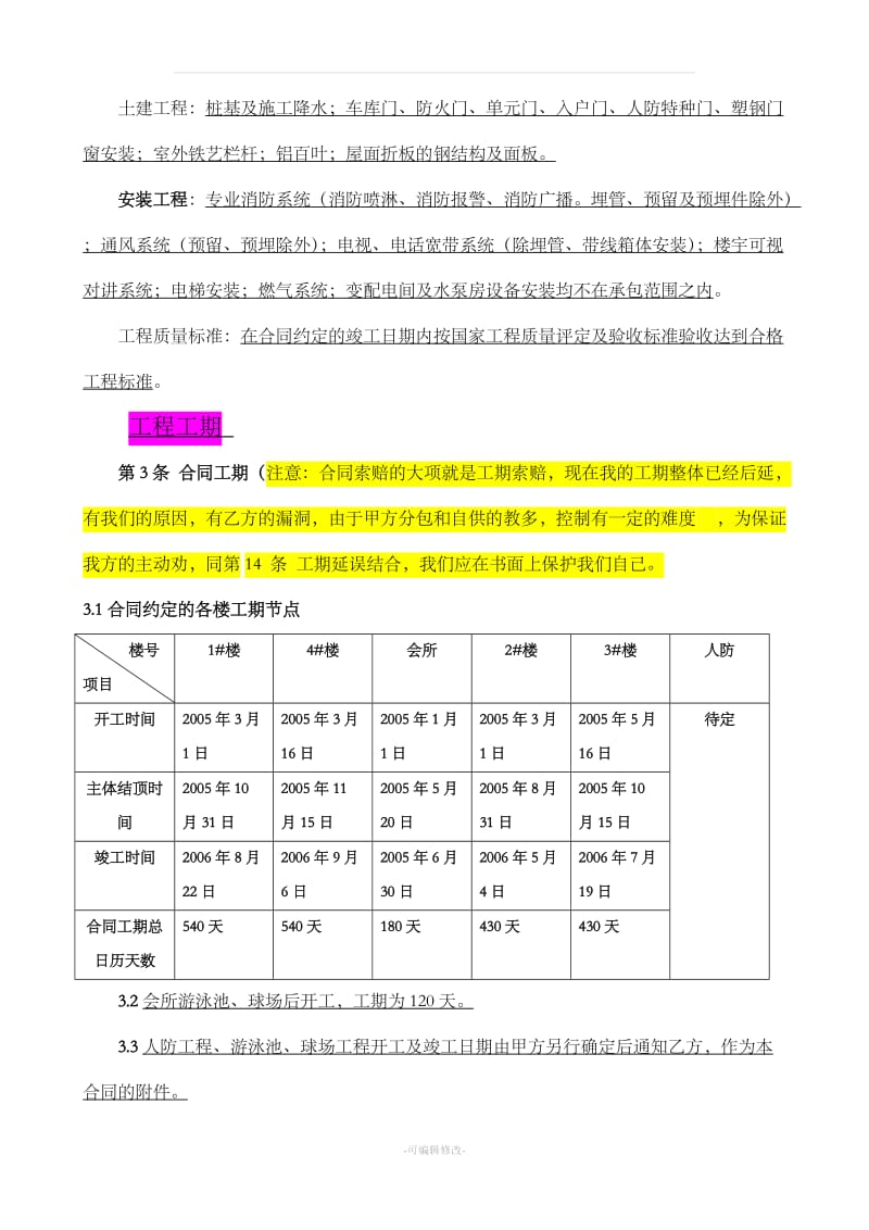 某房地产项目施工合同定交底_第2页