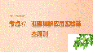 高考生物考前3個(gè)月專題復(fù)習(xí) 專題13 ?？紝?shí)驗(yàn)技能 考點(diǎn)37 準(zhǔn)確理解應(yīng)用實(shí)驗(yàn)基本原則課件