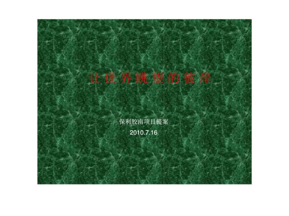 t2010年7月16日青岛保利胶南项目提案_第1页