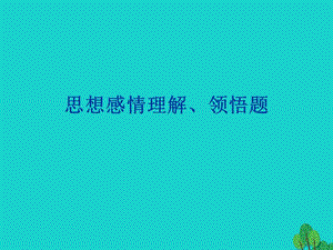 高考語文一輪復習 詩歌鑒賞 思想感情課件