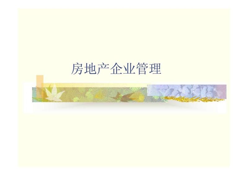 《房地產(chǎn)企業(yè)管理》PPT課件_第1頁