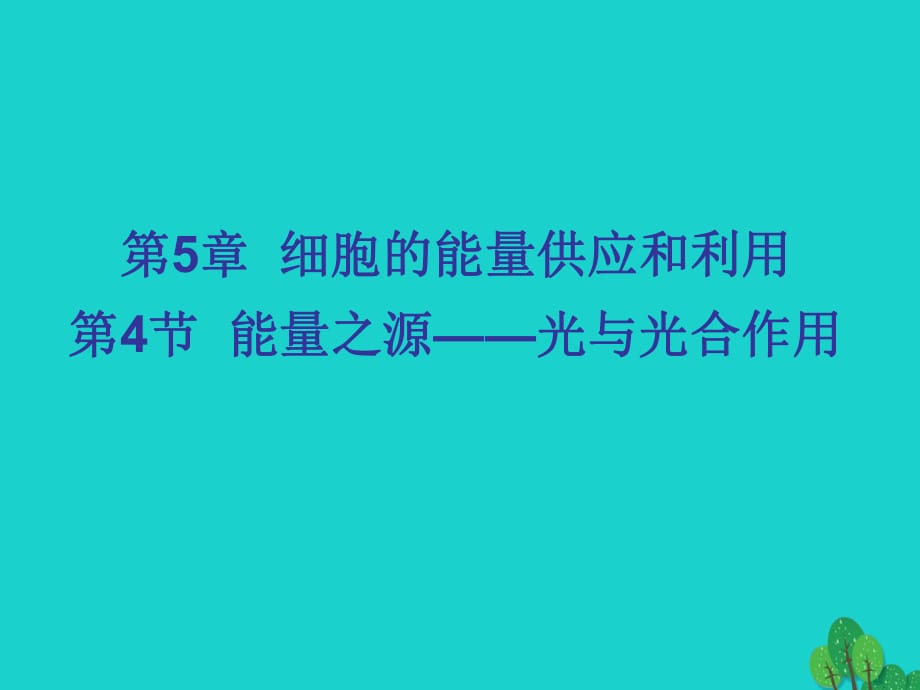 高中高中生物 5.4 能量之源—光與光合作用課件 新人教版必修1_第1頁(yè)