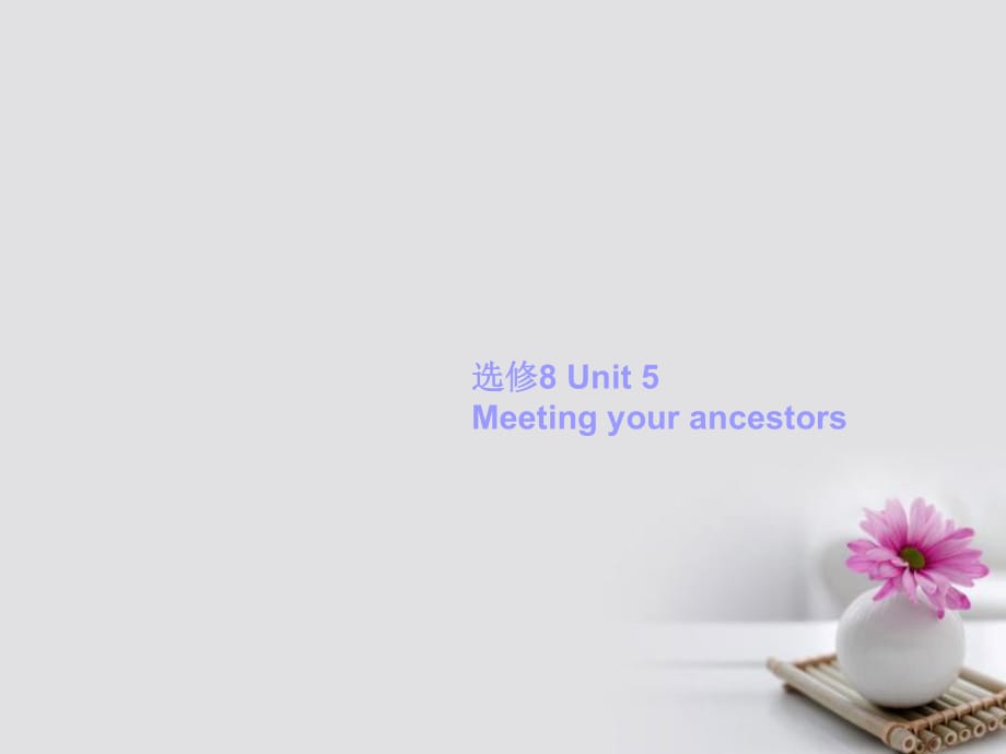 高考英語一輪復習 Unit 5 Meeting your ancestors課件 新人教版選修8_第1頁