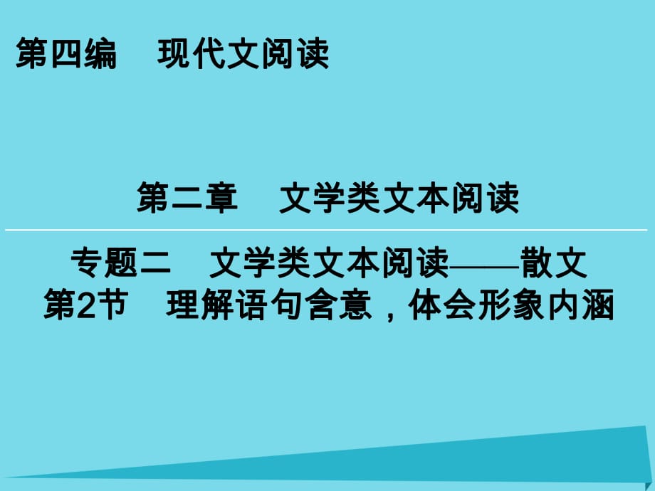 高考語(yǔ)文一輪復(fù)習(xí) 第4編 第2章 專題2 第2節(jié) 理解語(yǔ)句含意體會(huì)形象內(nèi)涵課件_第1頁(yè)