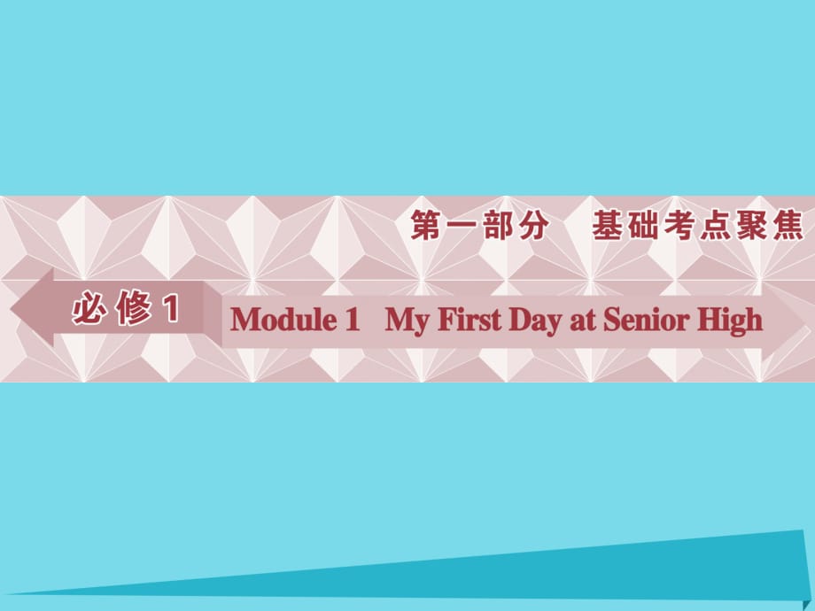 高考英語總復(fù)習 第一部分 基礎(chǔ)考點聚焦 Module1 My First Day at Senior High課件 外研版必修1_第1頁