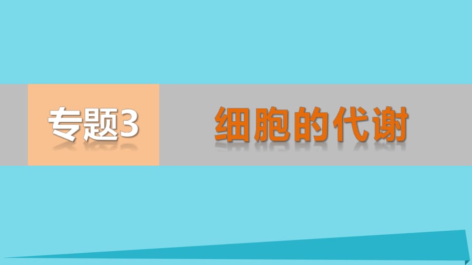 高考生物二轮专题复习 专题3 细胞的代谢课件_第1页