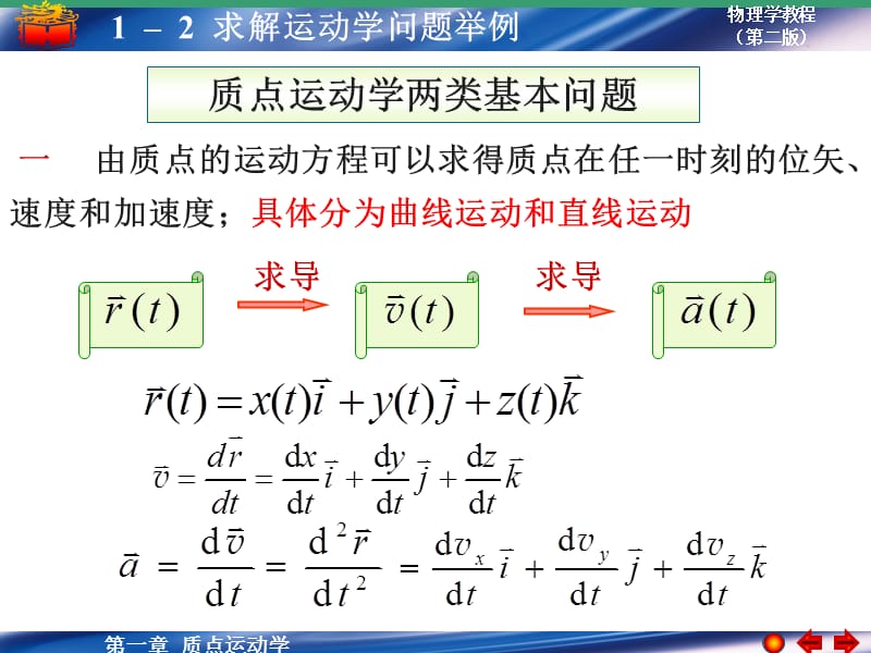 大学物理--1-2-求解运动学问题举例_第1页