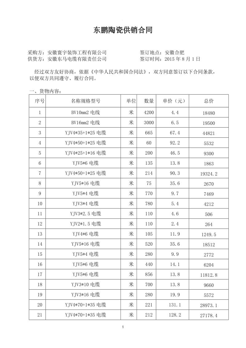 电线电缆供货合同_第1页