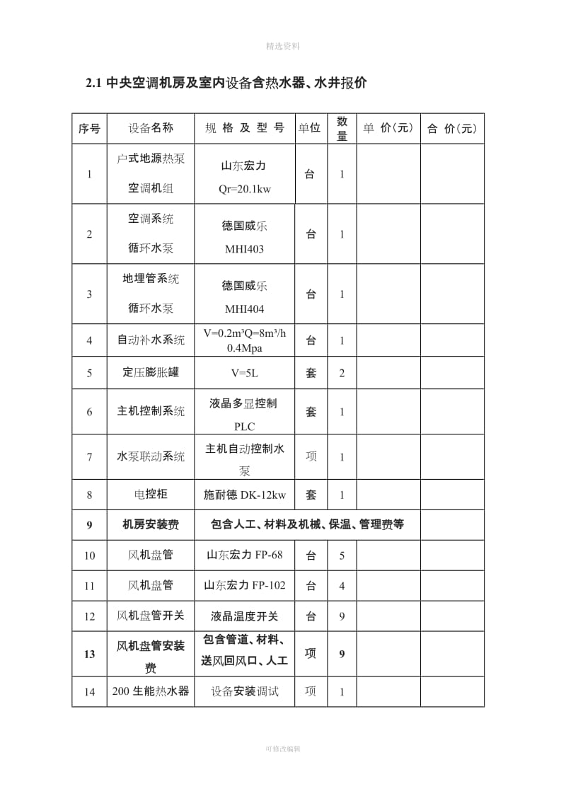 别墅地源热泵舒适家居合同范本_第3页