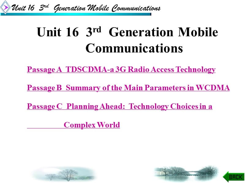 电子信息类专业英语（西电第二版）Unit163rdGenerationMobile_第1页