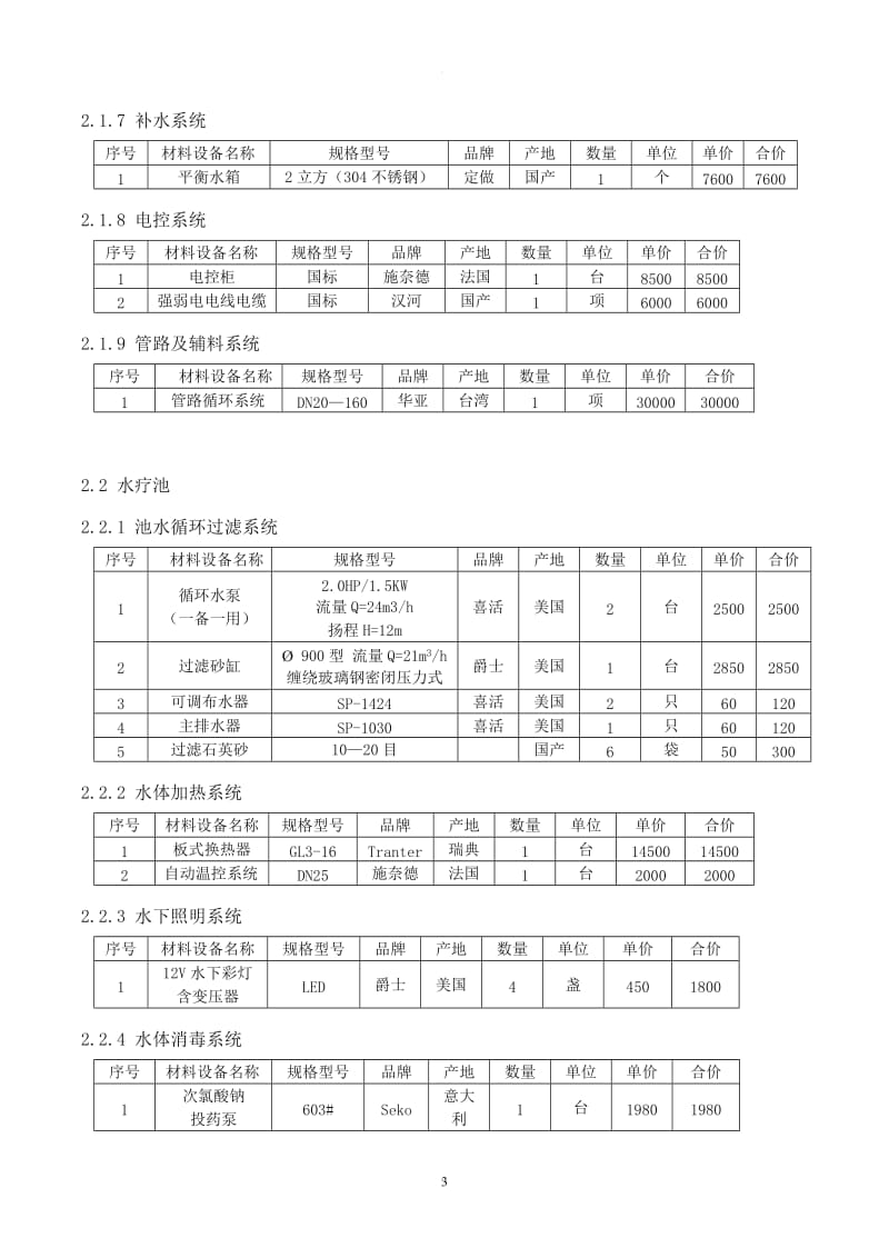 游泳池设备采购安装承包合同_第3页