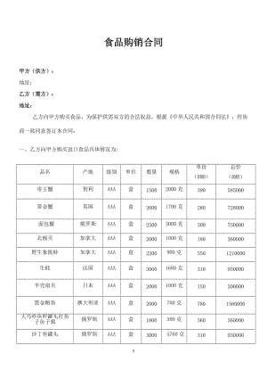 食品 購銷合同