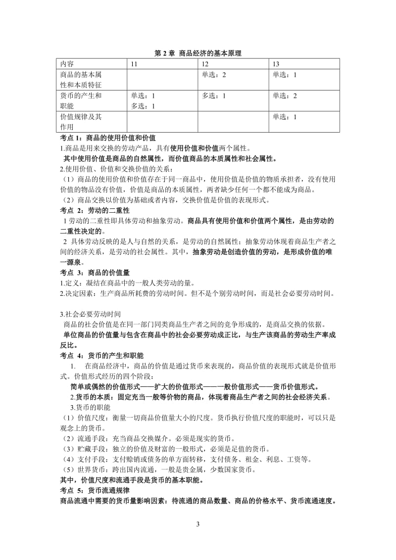 初级经济师各章考点汇总_第3页