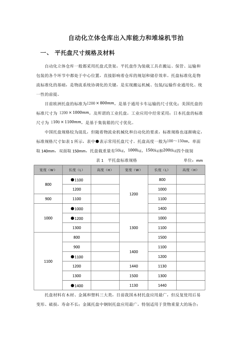 自动化立体仓库出入库能力及堆垛机节拍_第1页