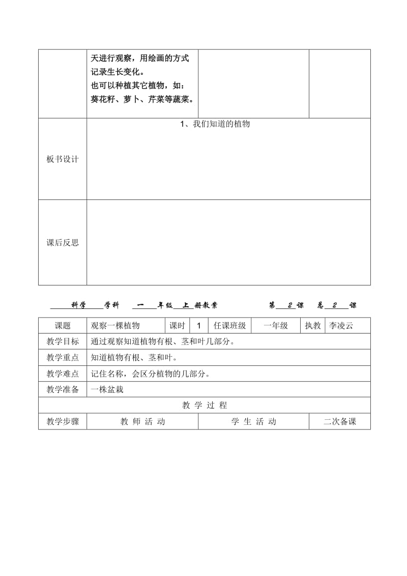 一年级科学上教案_第2页