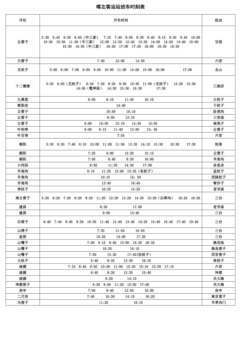喀左客运时刻表_第1页