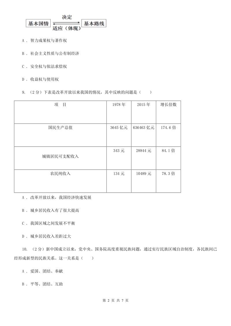 湘教版中考政治模拟试卷21A卷_第2页