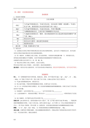 蘇教版化學必修1同步練習 常見物質的檢驗