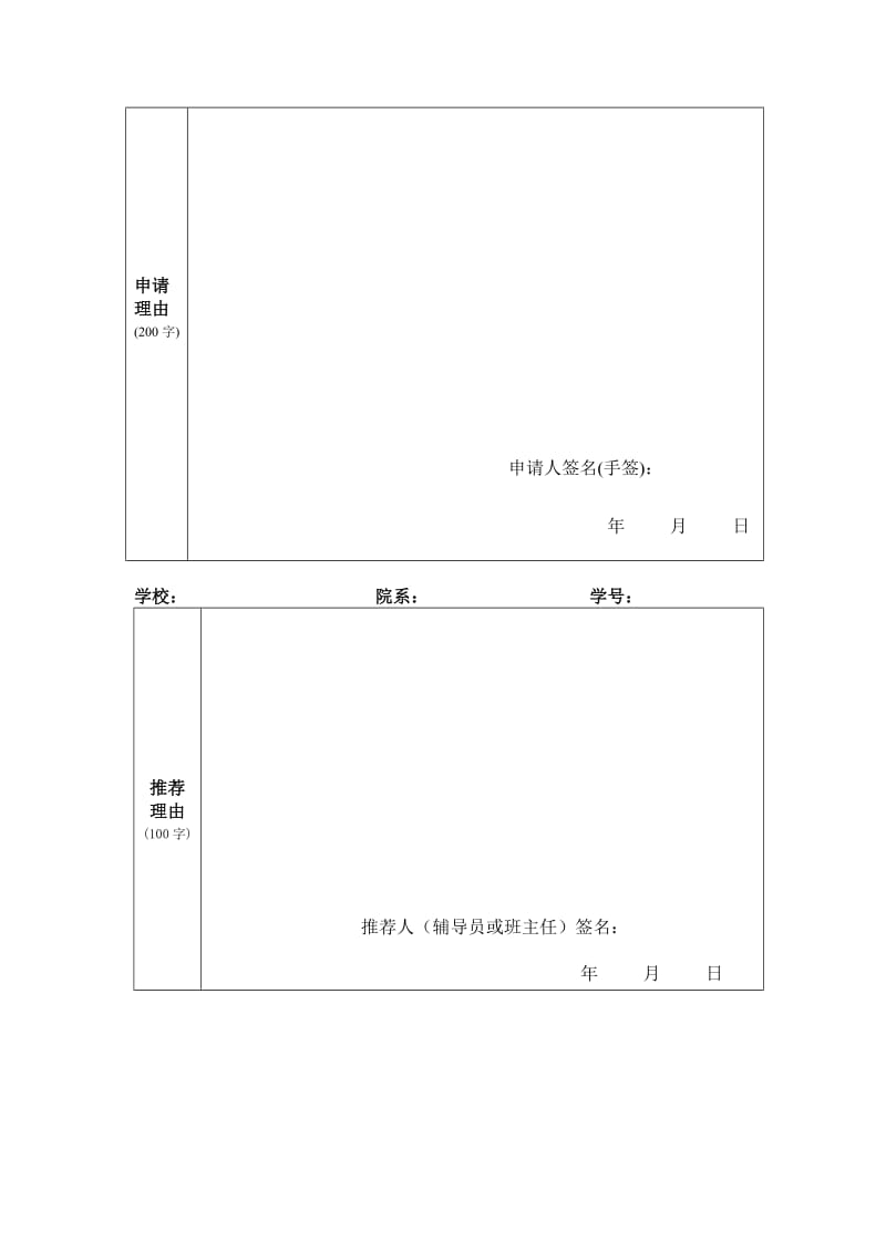 国家励志奖学金申请表模板_第2页