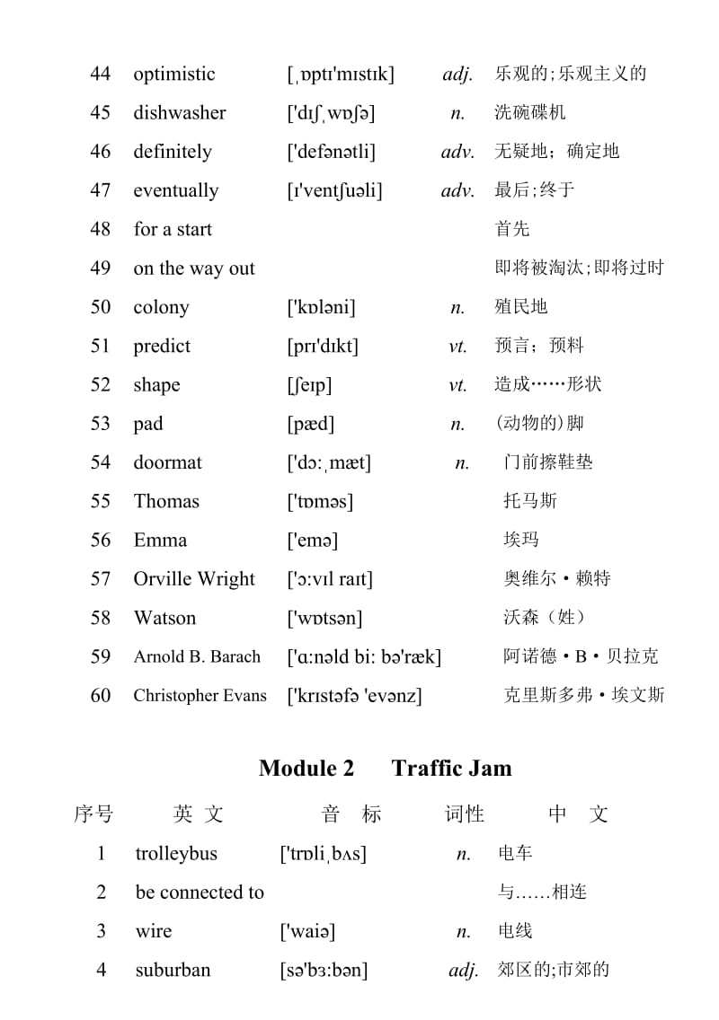 外研社高一英语必修4单词表_第3页