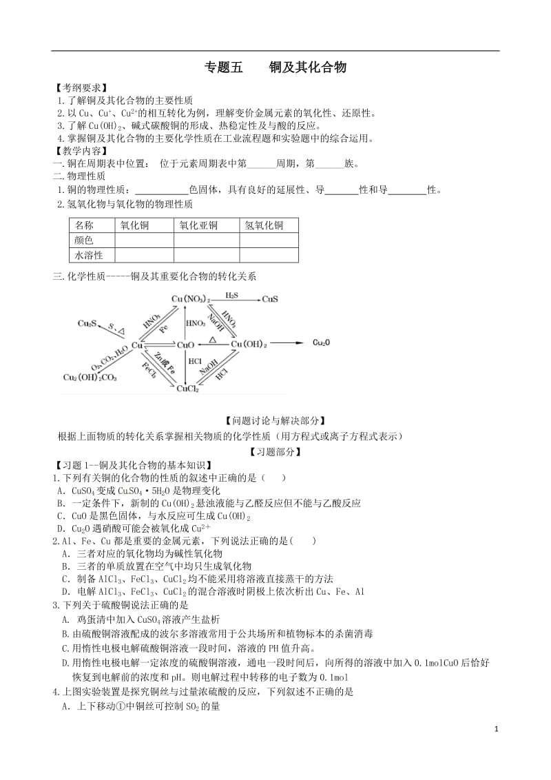 专题五 铜及其化合物_第1页