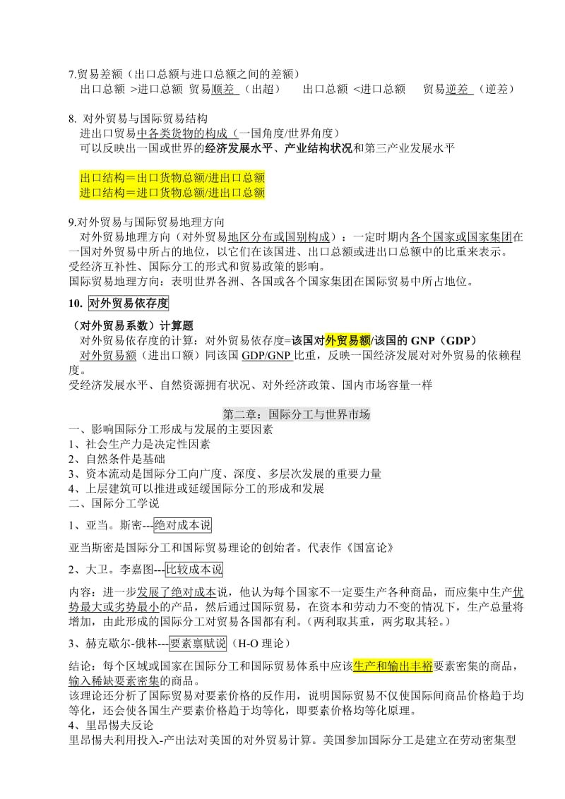 自考国际贸易理论与实务复习重点2018年_第2页