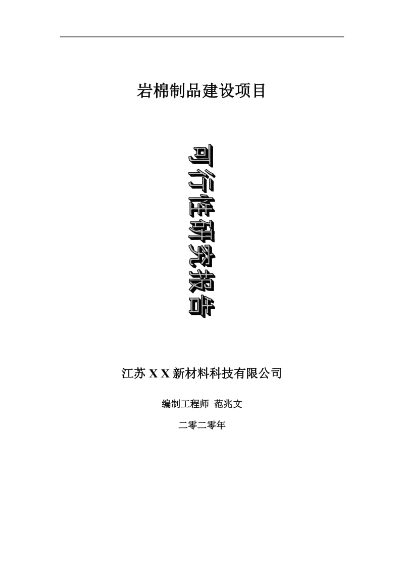 岩棉制品建设项目可行性研究报告-可修改模板案例_第1页