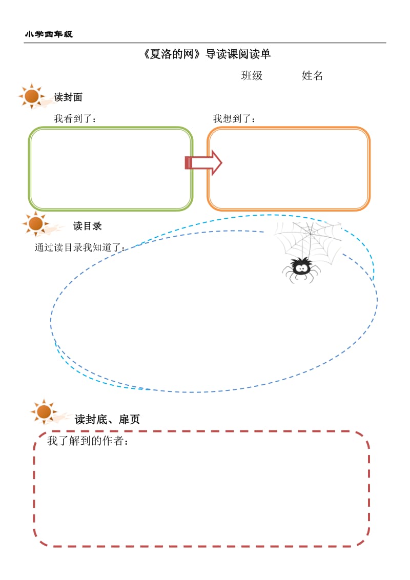 《夏洛的网》阅读单_第1页