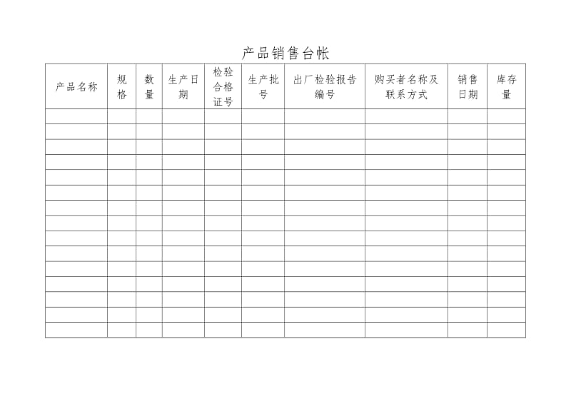 食品企业全套记录表格_第1页