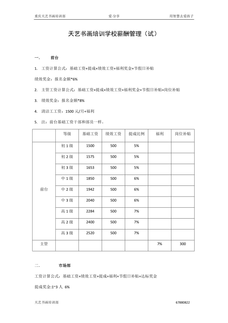 培训学校薪酬管理_第1页