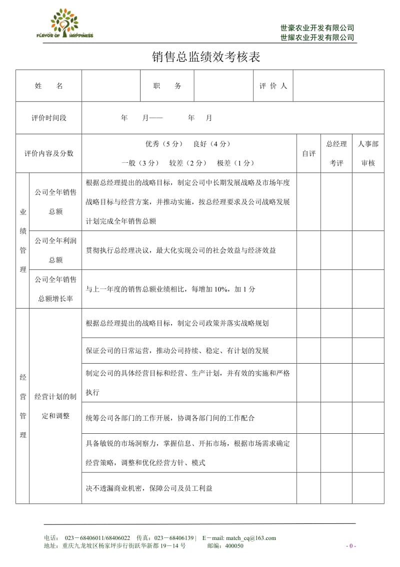 总监绩效考核表_第1页